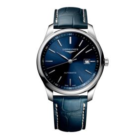 Montre Longines Master Collection Cadran Bleu soleillé Bracelet Alligator