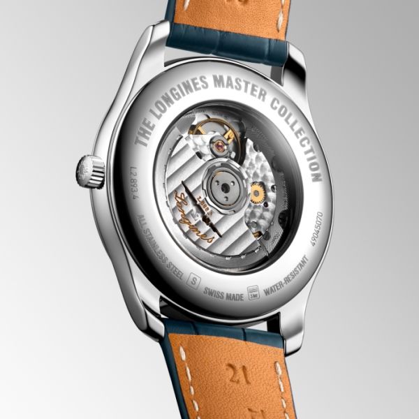 Montre Longines Master Collection Cadran Bleu soleillé Bracelet Alligator