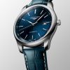 Montre Longines Master Collection Cadran Bleu soleillé Bracelet Alligator