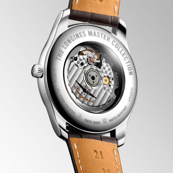Montre Longines Master Collection Cadran Argenté "grain d'orge" Bracelet Alligator