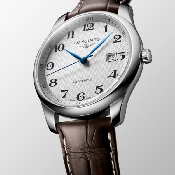 Montre Longines Master Collection Cadran Argenté "grain d'orge" Bracelet Alligator