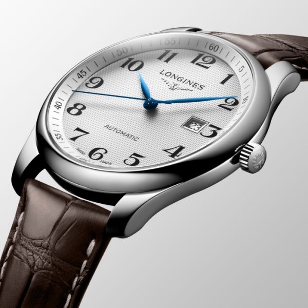 Montre Longines Master Collection Cadran Argenté "grain d'orge" Bracelet Alligator