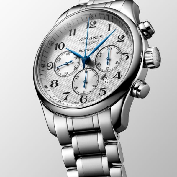 Montre Longines Master Collection Chronograph Cadran Argenté "grain d'orge" Bracelet Acier