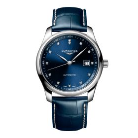 Montre Longines Master Collection Cadran Bleu soleillé Bracelet Alligator