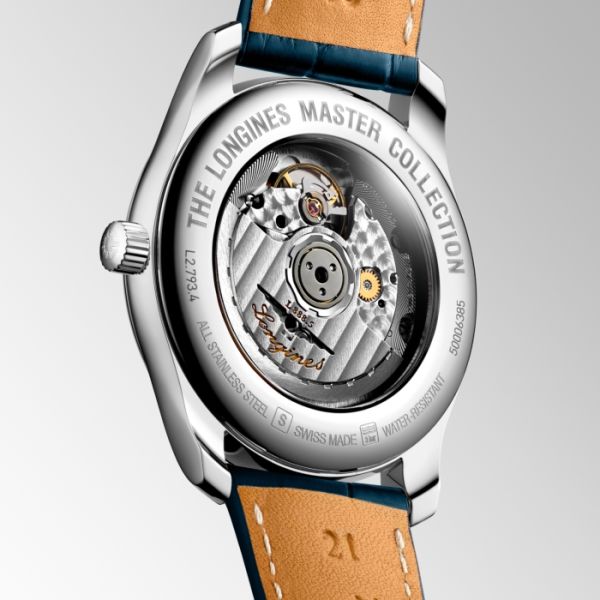 Montre Longines Master Collection Cadran Bleu soleillé Bracelet Alligator