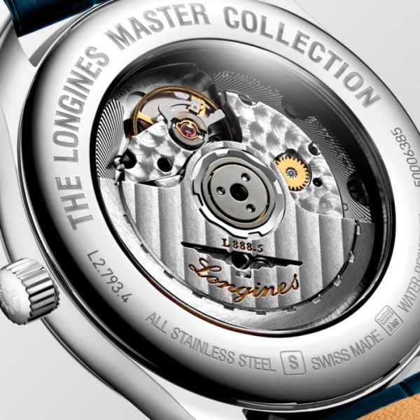 Montre Longines Master Collection Cadran Bleu soleillé Bracelet Alligator