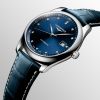 Montre Longines Master Collection Cadran Bleu soleillé Bracelet Alligator