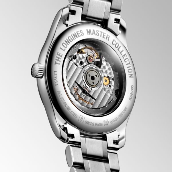Montre Longines Master Collection Cadran Noir laqué poli Bracelet Acier