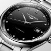 Montre Longines Master Collection Cadran Noir laqué poli Bracelet Acier