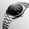 Montre Longines Master Collection Cadran Noir laqué poli Bracelet Acier