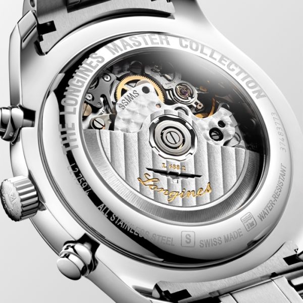 Montre Longines Master Collection Chronograph Cadran Argenté "grain d'orge" Bracelet Acier