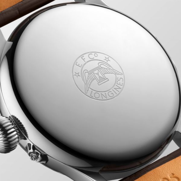 Montre Longines Weems Second-Setting Watch Cadran Blanc laqué poli Bracelet Alligator