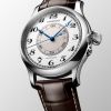 Montre Longines Weems Second-Setting Watch Cadran Blanc laqué poli Bracelet Alligator