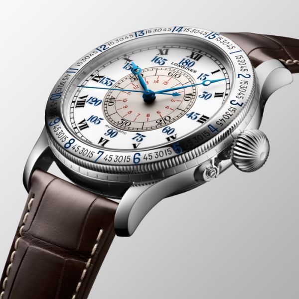 Montre Lindbergh Hour Angle Watch Cadran Blanc laqué poli Bracelet Alligator