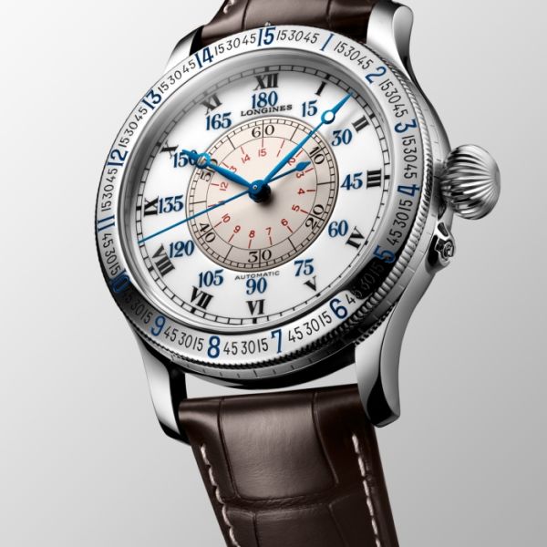 Montre Lindbergh Hour Angle Watch Cadran Blanc laqué poli Bracelet Alligator