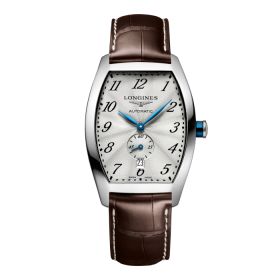 Montre Longines Evidenza Cadran Argenté "flinqué" Bracelet Alligator