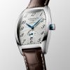 Montre Longines Evidenza Cadran Argenté "flinqué" Bracelet Alligator