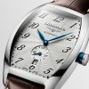 Montre Longines Evidenza Cadran Argenté "flinqué" Bracelet Alligator