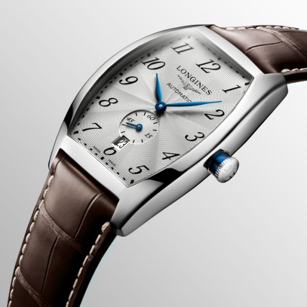 Montre Longines Evidenza Cadran Argenté "flinqué" Bracelet Alligator