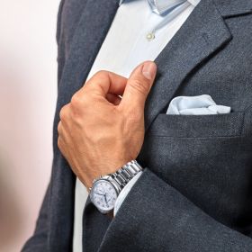 Montre Longines Master Collection Chronograph Cadran Argenté "grain d'orge" Bracelet Acier