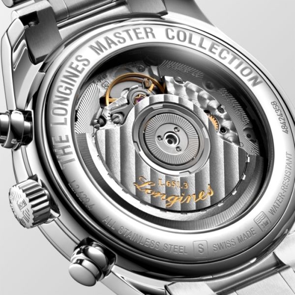 Montre Longines Master Collection Chronograph Cadran Argenté "grain d'orge" Bracelet Acier