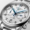 Montre Longines Master Collection Chronograph Cadran Argenté "grain d'orge" Bracelet Acier