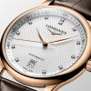 Montre Longines Master Collection Cadran Argenté "grain d'orge" Bracelet Alligator