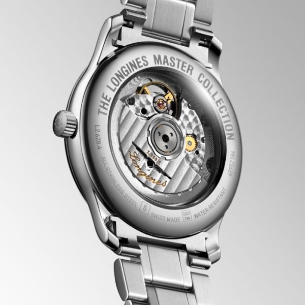 Montre Longines Master Collection Cadran Noir laqué poli Bracelet Acier