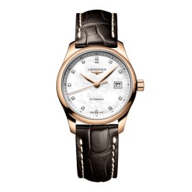 Montre Longines Master Collection Cadran Nacre blanche Bracelet Alligator