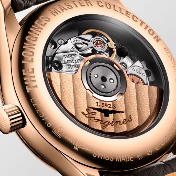 Montre Longines Master Collection Cadran Nacre blanche Bracelet Alligator
