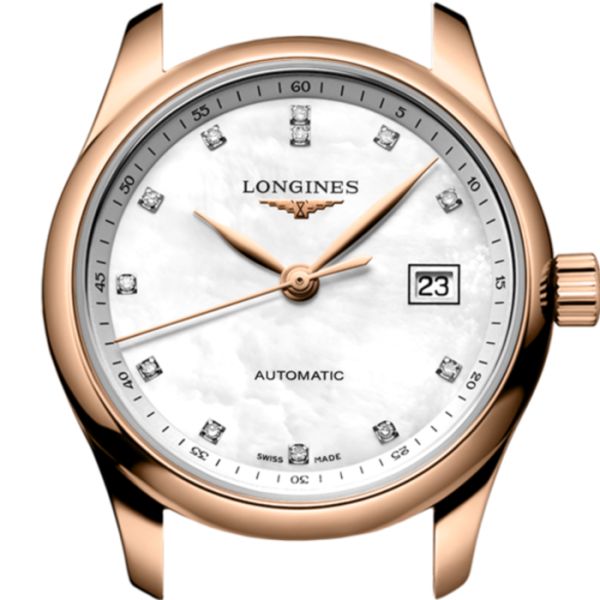 Montre Longines Master Collection Cadran Nacre blanche Bracelet Alligator