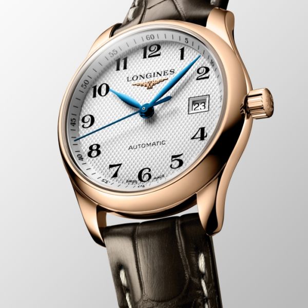 Montre Longines Master Collection Cadran Argenté "grain d'orge" Bracelet Alligator