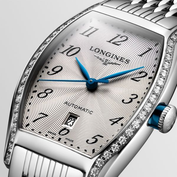 Montre Longines Evidenza Cadran Argenté "flinqué" Bracelet Acier