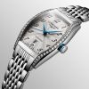 Montre Longines Evidenza Cadran Argenté "flinqué" Bracelet Acier