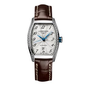 Montre Longines Evidenza Cadran Argenté "flinqué" Bracelet Alligator