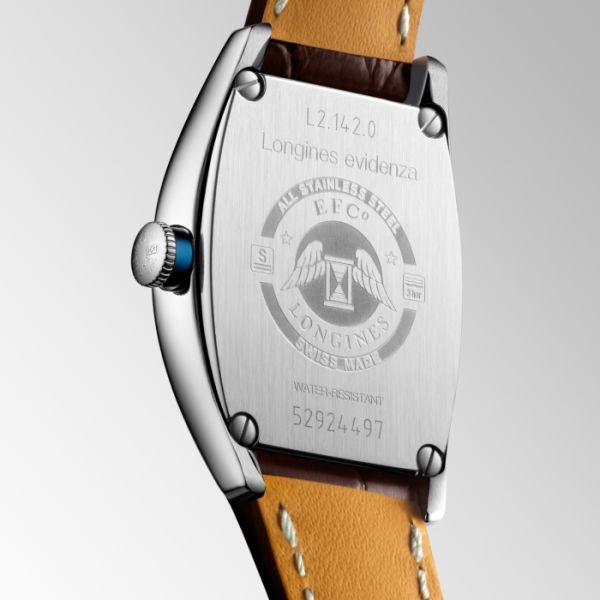Montre Longines Evidenza Cadran Argenté "flinqué" Bracelet Alligator