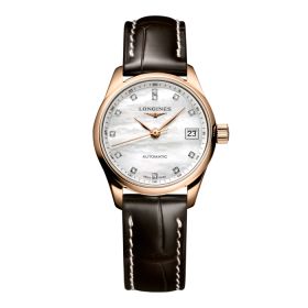 Montre Longines Master Collection Cadran Nacre blanche Bracelet Alligator