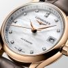 Montre Longines Master Collection Cadran Nacre blanche Bracelet Alligator