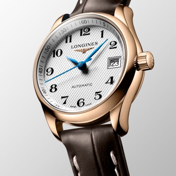 Montre Longines Master Collection Cadran Argenté "grain d'orge" Bracelet Alligator