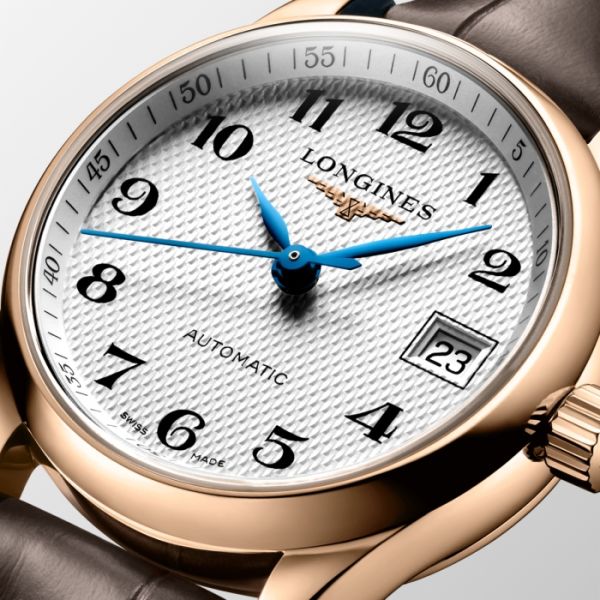 Montre Longines Master Collection Cadran Argenté "grain d'orge" Bracelet Alligator