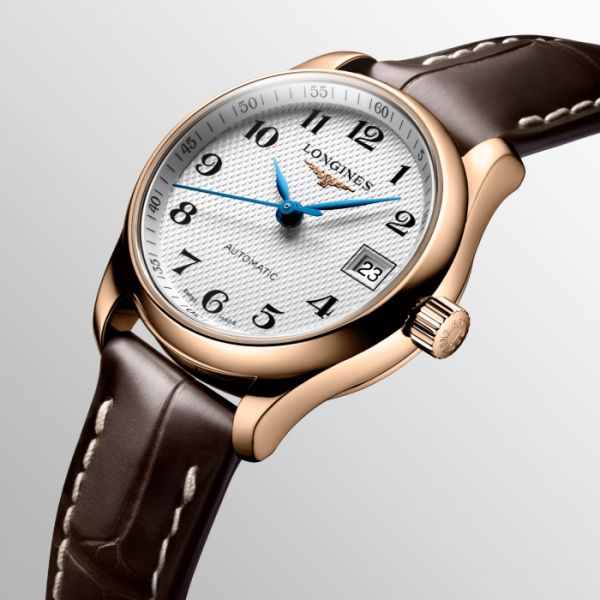 Montre Longines Master Collection Cadran Argenté "grain d'orge" Bracelet Alligator
