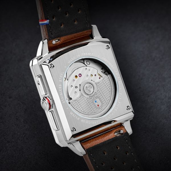 Montre Depancel Série-R01 Ivory Calendrier Automatique Bracelet Racing Marron