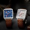 Montre Depancel Série-R01 Ivory Calendrier Automatique Bracelet Racing Marron