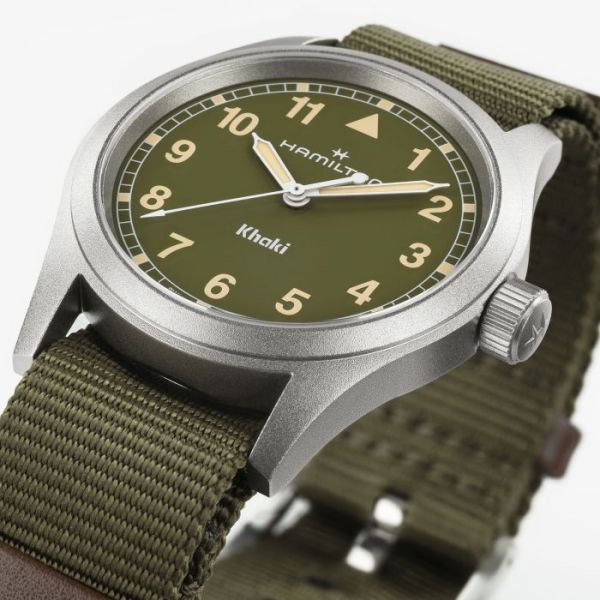 Montre Hamilton Khaki Field Quartz 38?mm Cadran Vert
