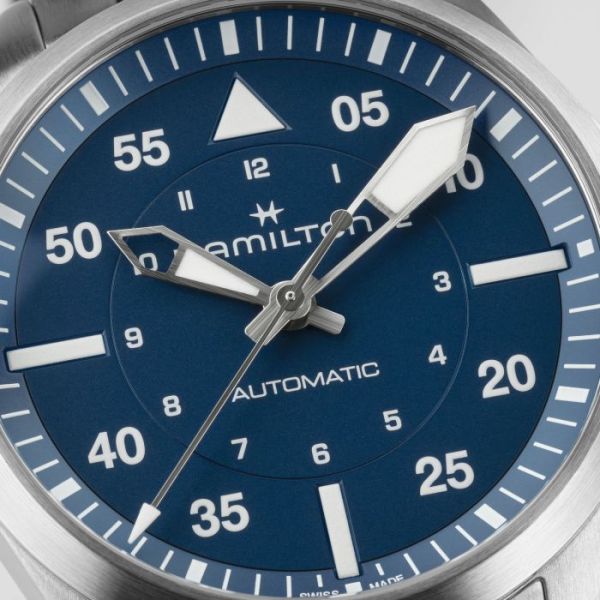 Montre Hamilton Khaki Aviation Pilot Auto 39mm Cadran Bleu