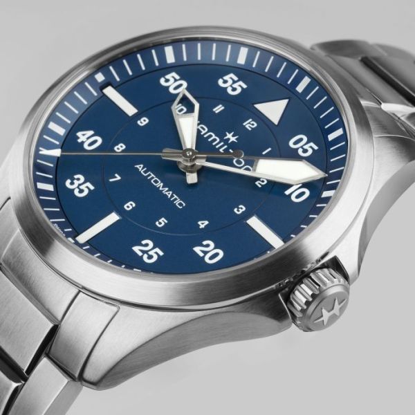 Montre Hamilton Khaki Aviation Pilot Auto 39mm Cadran Bleu