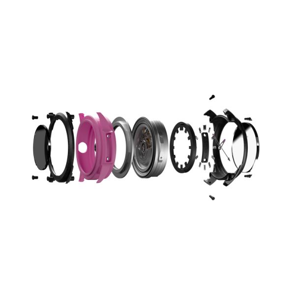 Montre Norqain Wild One Skeleton 39mm Hyper Pink Bracelet Caoutchouc
