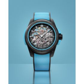 Montre Norqain Wild One Skeleton 39mm Sky Blue Bracelet Caoutchouc