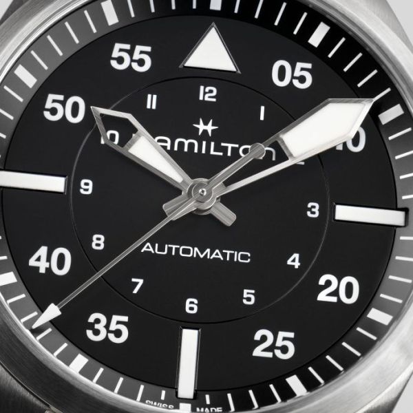 Montre Hamilton Khaki Aviation Pilot Auto 39mm Cadran Noir