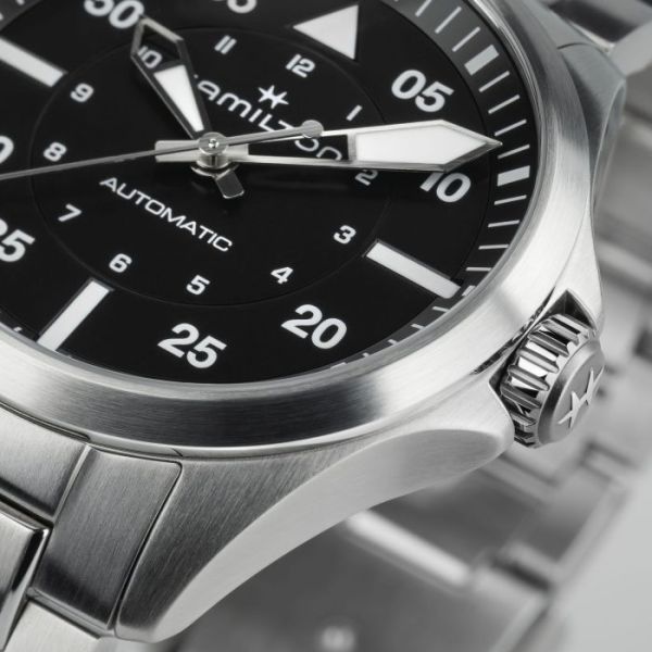 Montre Hamilton Khaki Aviation Pilot Auto 39mm Cadran Noir